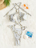 Halter Tummy Cut Out Backless Monokini Women Thong Swimwear One Piece Swimsuit Female High Leg Cut Bathing Suit Swim Bodysuit