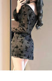 Hot spring swimsuit women's highend skirt style two-piece set sexy pure desire steel holder gathering slimming vacation swimsuit