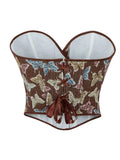 New French oil painting retro shoulder strap vest corset waist abdomen chest support palace corset