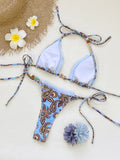 2026 Fashionable Boho Chic Bikini Set with Unique Paisley Design Perfect for Beach Wear and Pool Parties Summer Getaways
