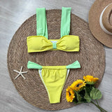 3 Pieces Bikini Set Wiht Mini Skirt Women Swimwear 2024 Sexy Bikinis Push Up Beachwear Solid Bodysuit Micro Thong Biquini Female