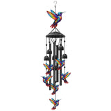 Lucky Wind Chime Garden Decor With Gradient Bird Ornament