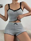 Summer Sling Pajamas Set for Women Sleepwear Homewear Female Sense Lace Crop Tops and Shorts Pijamas Loungewear