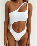 2026 Asymmetric One Shoulder Women Swimwear One Piece Swimsuit Female Monokini Bather High Cut Out Bathing Suit Swim Bodysuit