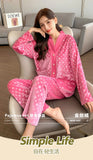 Autumn and winter new gold velvet pajamas V-neck Korean velvet sweet and sexy lace home clothes