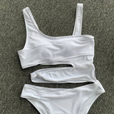 DEKA One Shoulder Swimsuit Women Swimwear Sexy Bikinis Female Biquini Hollowen Swim Suits Cut Out Bodysuit Bathingsuit Beachwear