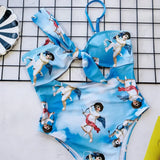 2026 Sexy One Piece Swimsuit Swimwear Women Hollow Cupid Print One-piece Bathing Suit Beachwear Banadores Costumi Da Bagno Donna