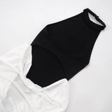 Talenza Elegant Evening Dress Women Fashion Slim Sleeveless Shrinking Clash Long Dress Vintage High Waisted Luxury Summer Dress