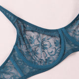 2 Pcs Sexy Womens Lace Bra Underwire BH Hollow Out Perspective Underwear Lingerie BH Tops Plus Size Brassiere B C D E Cup