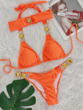 Diamond Rhinestone Bikini  Female Swimsuit Women Swimwear Two-Pieces Bikini Set With Hairbands Bather Bathing Suit Swim V3047G