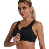 New Sports Bra Women Front Zipper Push Up Gym Jogging Crop Top More Size Tops Yoga Fitness Shockproof Vest Sport Bras for Women