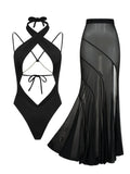Buckle Off Shoulder Bikini With Skirt Women Swimsuit 2026 Trend Biquini Swimwear Lady Holiday Bath Suit Female Beachwear Outfits