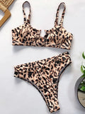 Snakeskin Female Swimsuit High Waist Bikini Women Swimwear Two-pieces Bikini Set Hollow Out Bather Bathing Suit Swim Beachwear