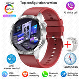 BOXUXING 2026 New GPS NFC Smart Watch 5 Pro Men 360*360 AMOLED Screen Heart rate Bluetooth Call IP68 Waterproof Man Smartwatch