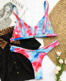 S - XL Splicing V Shaped Thong Bikini Women Swimsuit Female Swimwear Two Pieces Bikini Set Bather Push Up Bathing Suit Swim Lady