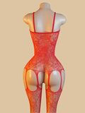 Transparent Fishnet Lingerie Women Crotchless Bodysuits Sexy Open Crotch Pantyhose Teddy Jumpsuits Erotic Full Body Stockings