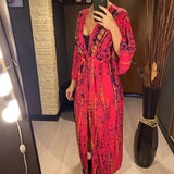 New 10 Colors Printed Long Sleeve With Belt Tunic Beach Cover Up Cover-ups Beach Dress Beach Wear Beachwear Female Women V4521
