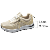 Casual Lace-Up Platform Sneakers for Women Autumn 2025 Solid Plus Size Shoes Woman Non-Slip Zip Female Sports Shoes