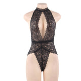 Black Mesh Lace Long Split Nightgown for Women Wild See Through Deep V Open Back Sleepwear Dress with Thong