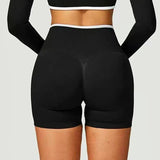 Women's High-Waisted Seamless Yoga Sports Shorts Hip-Lifting Knitted Peach Pants Summer Training Fitness Wear
