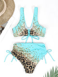 2026 Drawstring V Neck High Waist Bikini Women Printed Swimwear Female Swimsuit Bathers Bathing Swimming Suit Beachwear Summer