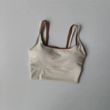 Women's yoga sports bra, shoulder straps with color blocking design, camisole yoga fitness bra