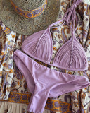 New Bandage Stripes Brazilian Bikini Swimwear Women's Swimsuit Two Piece Set Female Sexy Lace up Mujer Beachwear Summer