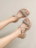 Summer High Heel Sandals Women's Outdoor Wear Thick Bottom Lightweight Trendy Small Size Beach Shoes Korean Style Footwear