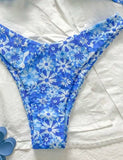 2026 Strappy Thong Bikini Women Printed Floral Swimwear Female Sexy Swimsuit Bathers Bathing Swimming Swim Suit Beachwear
