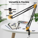 Flexible Arm Overhead Tripod for Phone Desktop Cellphone Bracket for Video Shooting Table Mobile Mount for Filming Recording