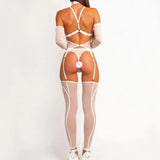 Toucheart Erotic Lingerie Fashionable and Comfortable Mesh See-through Bodyshaping Adjustable Sexy Underwear Split Five-pieceset