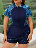 2026 Large Plus Size Swimsuit Women One Piece Printed Beach Dress Swimwear Female Bathers Bathing Swimming Swim Suit Beachwear
