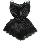 Summer Lace Silk Pajama Set for Women Sexy Sleepwear Lingerie 2 Pieces Cami Top and Shorts Sets Comfortable Casual Lounge