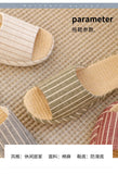 Breathable Linen Slippers For Women Men Summer House Shoes Striped Design Soft Sole Anti-Slip Couples Home Floor Cotton Slides