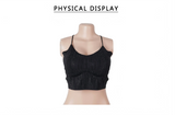 Black Rhinestone Camisole for Women Sexy Slim Fit Seamless Backless Short Top Night Out Clubwear