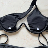 Sexy One Shoulder Underwired V-Bar Bikini Female Swimsuit Women Swimwear Two-pieces Bikini Set Bather Bathing Suit Swim V4229