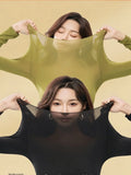 Spring & Autumn Skin-Friendly Top Set Ultra-Thin Seamless Nude Feel High Stretch Long Sleeve Thermal Underwear Women's Base Laye