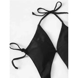 Sexy Cut Out Halter Trikini High Leg Cut One Piece Swimsuit Women Swimwear Female Monokini Padded Bather Bathing Suit Swim V7968