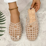 2025 New Women Fashion Slippers Summer Platform Shoes Soft PVC Slip-on Sandals Breathable Cut-out Ladies Beach Street Slides