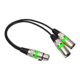 30cm 3Pin XLR Female Jack to Dual 2 Male Plug Adapter Cable Microphone Splitter Cord for Mic Amplifier Speaker Mixer Accessories