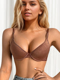 Brown Lace Bra for Women Adjustable Straps & Comfort Fit Fashion Bralette to Wear with Jeans sexy Lingerie push up bra MR3624