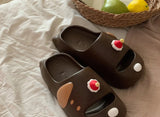 Cute Cartoon Dog Indoor Street Slippers For Women Summer House Shoes Soft EVA DIY Funny Birthday Hat Girls Home Beach Slides