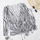 DEKA Sold Triangle Bikini Set Blouse Swimsuit Women Printed Halter Swimwear Cover Up Beach Wear 3 Pieces Sheer Bathing Suit