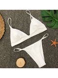 New Sexy Padded Brazilian Bikini Women Swimwear Female Swimsuit Two-Pieces Bikini Set Solid Bather Bathing Suit Swim Lady V64A