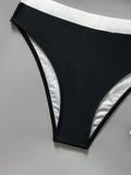 Sexy White Black Patchwork Bikini Set 2026 Women Bandeau Push Up Bra High Waist Swimsuit Beach Bathing Suit Holiday Swimwear