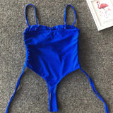 Sexy Lace Up Tummy Cut Out Monokini One Piece Swimsuit Women Swimwear Female Leopard Thong Bather Bathing Suit Swim Wear V1290