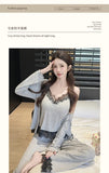 spring and summer modal pajamas women's suspender pajamas three-piece set pure lust style high-end home wear with chest pad set