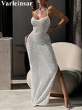 2026 Hollow Out Cross Back Crochet Knitted Tunic Beach Cover Up Cover-ups Beach Dress Beach Wear Beachwear Female Women V7505