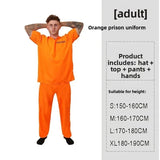 Halloween prison uniforms, prisoner costumes, children's orange prison uniforms for masquerades, black and white striped prisone