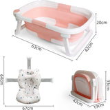Foldable Baby Bath Tub With Cushion Thermometer Non Slip
